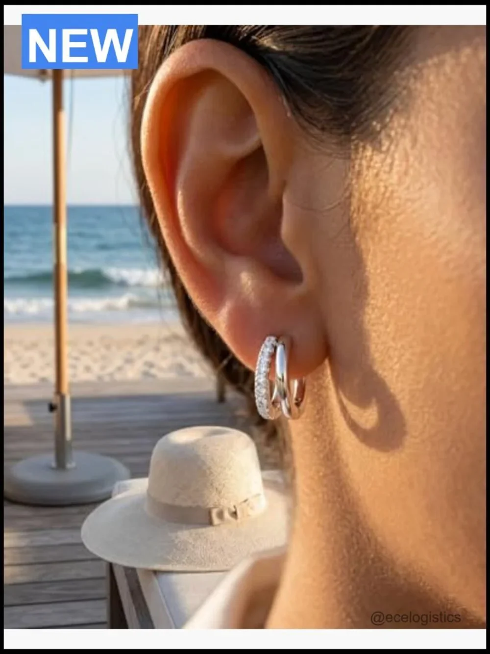 14K Gold Plated Huggie Hoop Earrings for Women, Hypoallergenic CZ Diamond